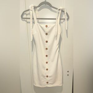 Sabo Skirt White Button Dress, XS